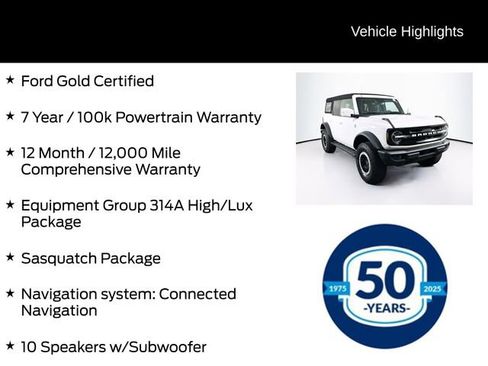Certified 2024 Ford Bronco Outer Banks w/ Sasquatch Package AWD/4WD image 6
