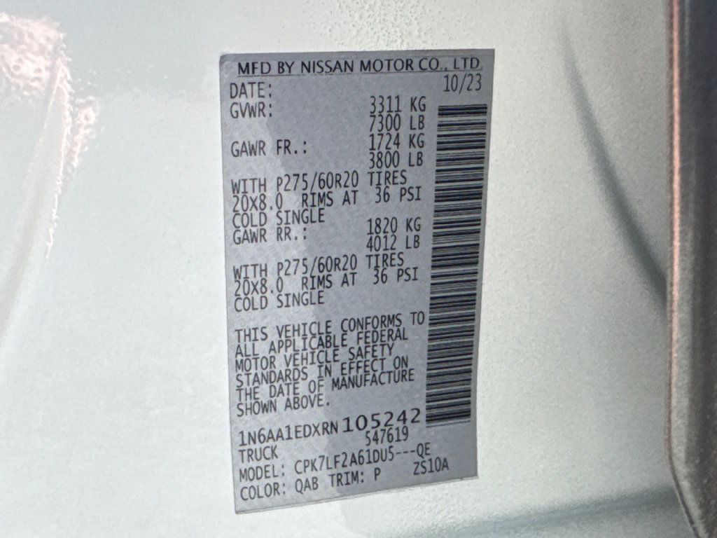 Certified 2024 Nissan Titan Platinum Reserve w/ Moonroof Package AWD/4WD image 35
