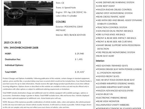 Used 2025 MAZDA CX-30 AWD 2.5 S w/ Preferred Package image 53