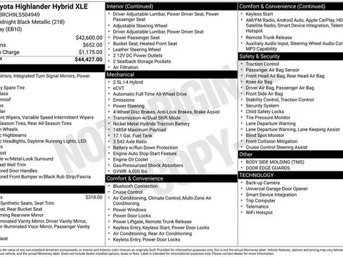 Used 2020 Toyota Highlander XLE AWD/4WD image 46