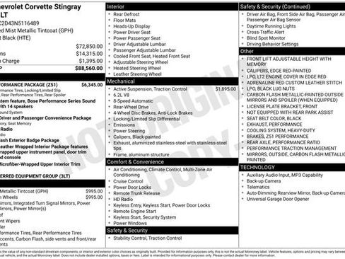 Used 2022 Chevrolet Corvette Stingray Premium Cpe w/ Z51 Performance Package image 30