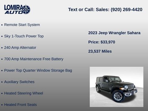 Used 2023 Jeep Wrangler Unlimited Sahara w/ Cold Weather Group AWD/4WD image 27