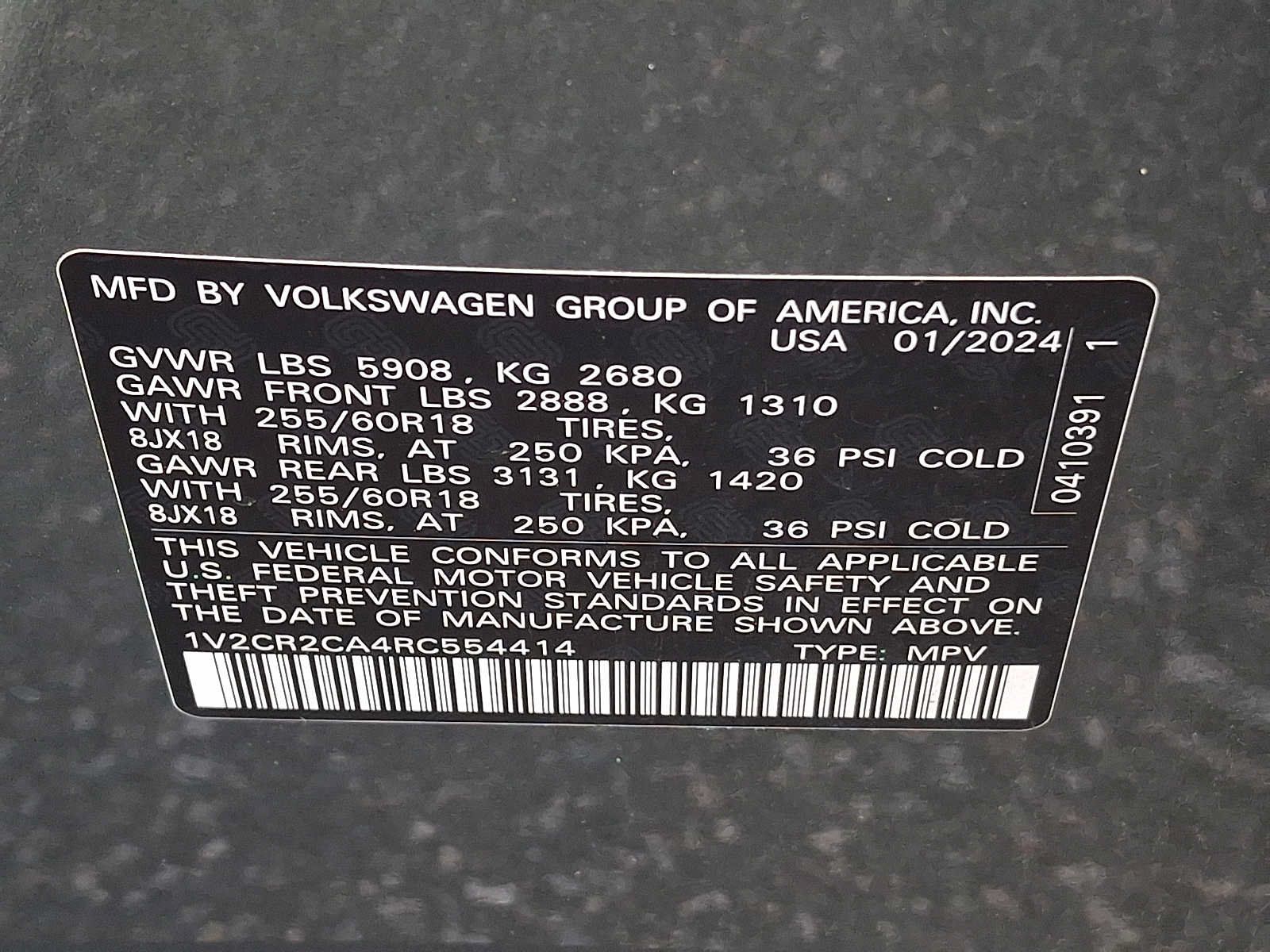 Certified 2024 Volkswagen Atlas Peak Edition SE AWD/4WD image 25