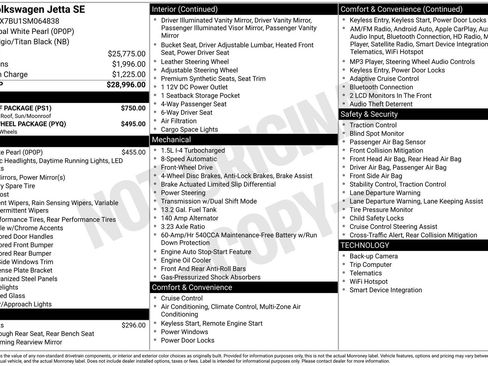 Certified 2025 Volkswagen Jetta SE w/ Sunroof Package image 34