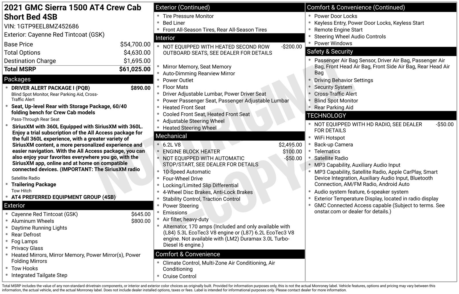 Used 2021 GMC Sierra 1500 AT4 w/ Driver Alert Package I AWD/4WD image 17