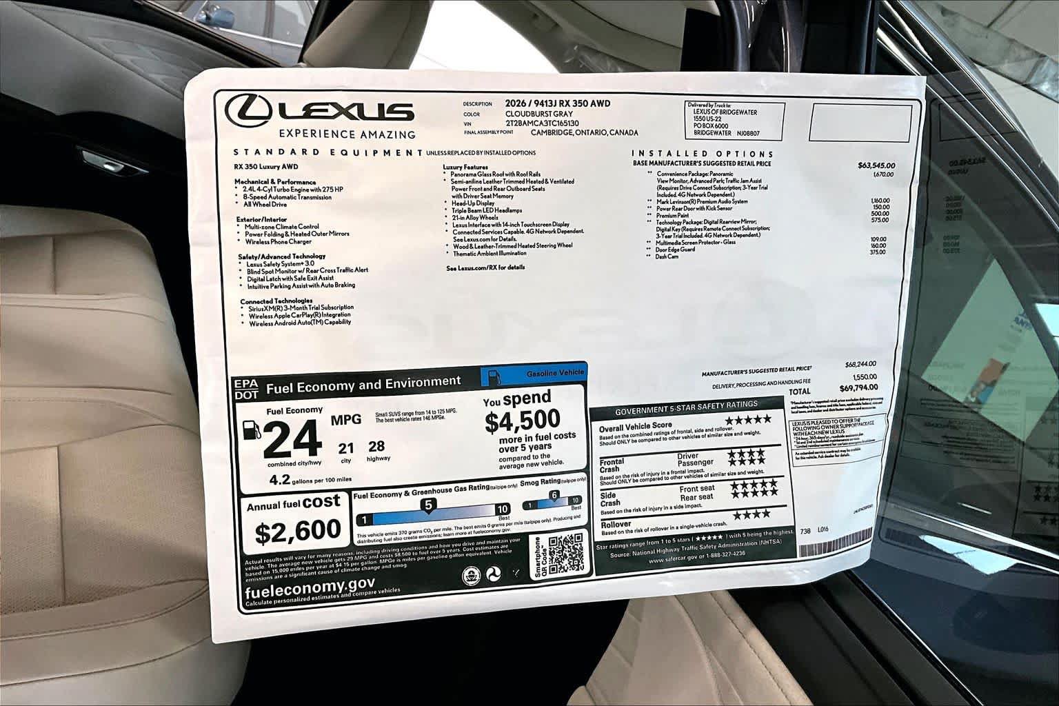 New 2026 Lexus RX 350 AWD image 14