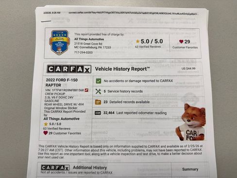 Used 2022 Ford F150 Raptor w/ Equipment Group 801A High image 47