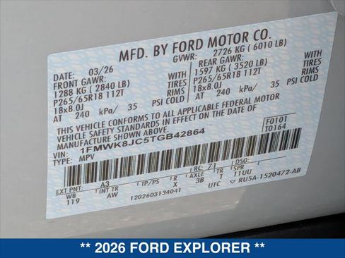 New 2026 Ford Explorer Tremor AWD/4WD image 20