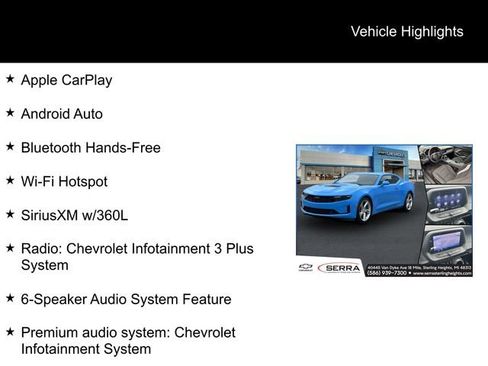 Certified 2023 Chevrolet Camaro LT w/ Technology Package RWD image 4