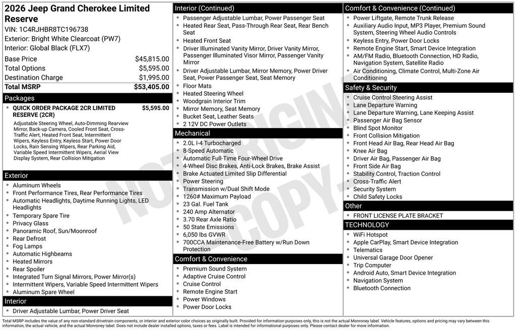 New 2026 Jeep Grand Cherokee Limited AWD/4WD image 22