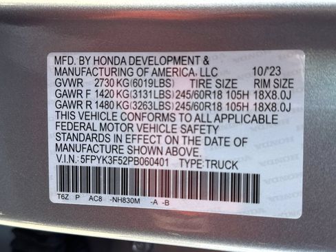 Used 2023 Honda Ridgeline RTL image 28