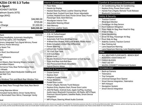 New 2026 MAZDA CX-90 3.3 Turbo w/ Premium Sport Pkg AWD/4WD image 40