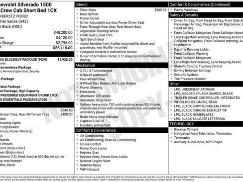 Used 2026 Chevrolet Silverado 1500 Custom w/ Turbomax Blackout Package AWD/4WD image 26
