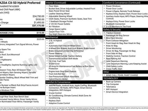 New 2026 MAZDA CX-50 2.5 Hybrid w/ Cargo Package AWD/4WD image 3