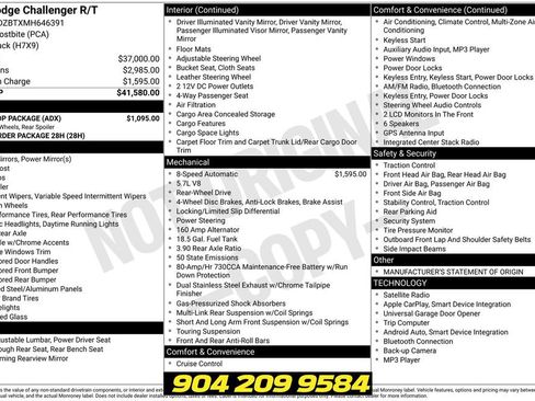 Used 2021 Dodge Challenger R/T w/ Blacktop Package RWD image 35