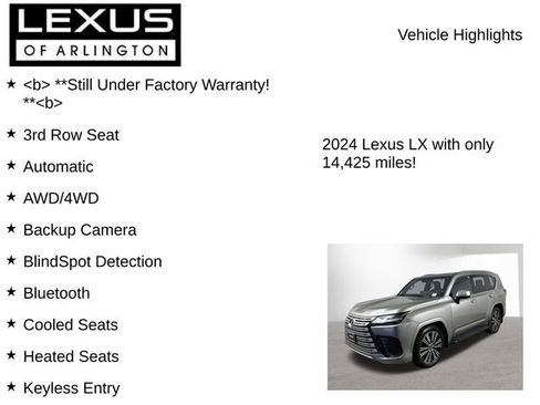 Used 2024 Lexus LX 600 4WD w/ Luxury Package image 7