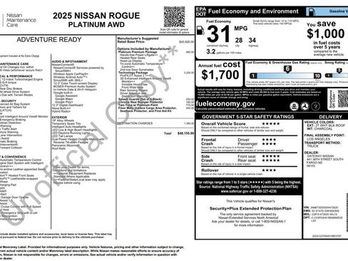Used 2025 Nissan Rogue Platinum w/ Tech Package AWD/4WD image 2