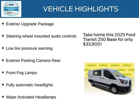 Used 2025 Ford Transit 250 Low Roof w/ Exterior Upgrade Package RWD image 21