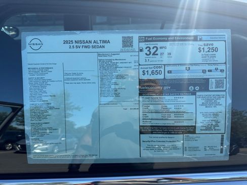 New 2025 Nissan Altima 2.5 SV w/ SV Premium Package image 33