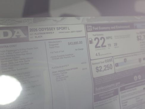 New 2026 Honda Odyssey Sport-L image 28