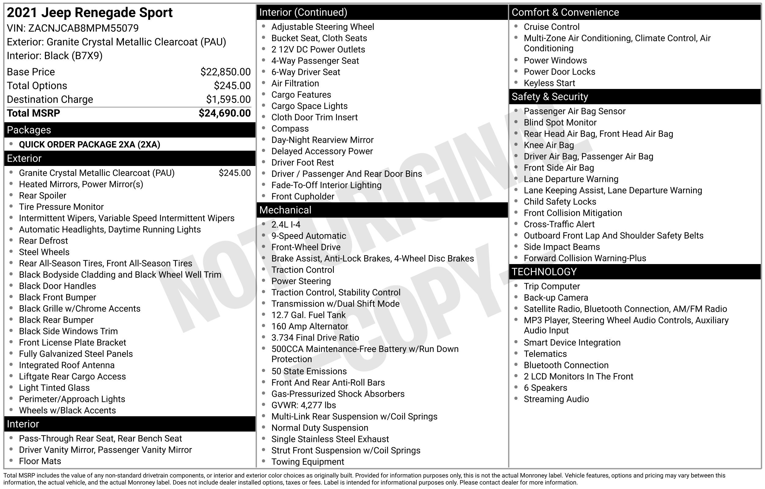 Used 2021 Jeep Renegade Sport FWD image 2