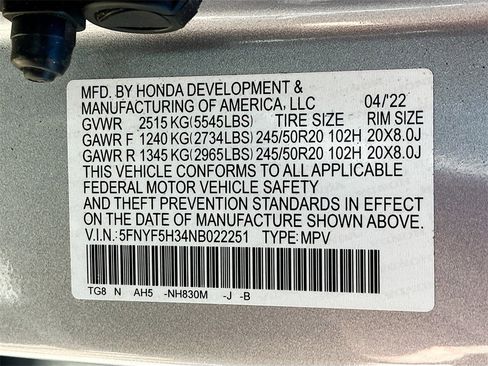 Used 2022 Honda Pilot Sport image 32