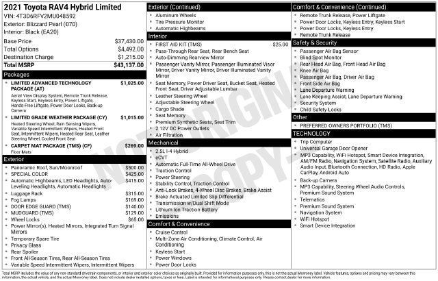 Certified 2021 Toyota RAV4 Limited AWD/4WD image 36