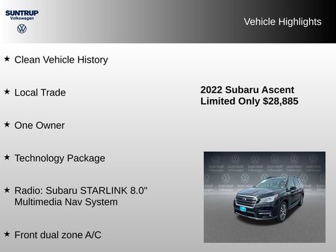 Used 2022 Subaru Ascent Limited w/ Technology Package AWD/4WD image 8