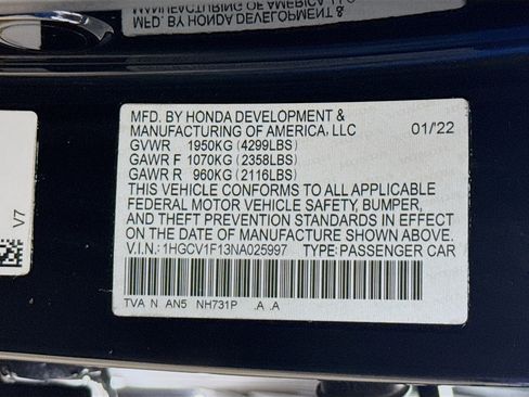Certified 2022 Honda Accord LX image 36