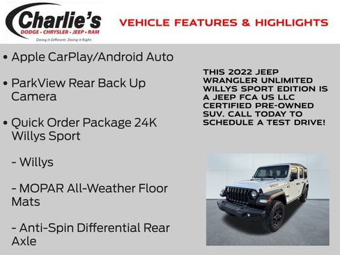 Certified 2022 Jeep Wrangler Unlimited Sport image 7