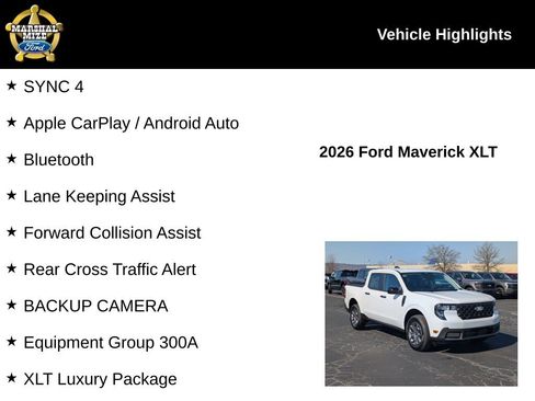 New 2026 Ford Maverick XLT w/ XLT Luxury Package FWD image 2
