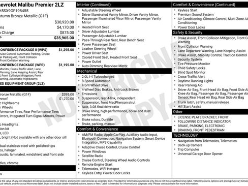Used 2016 Chevrolet Malibu Premier w/ Driver Confidence Package II FWD image 22
