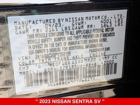 Certified 2023 Nissan Sentra SV FWD image 40