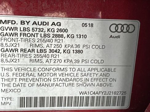 Used 2018 Audi SQ5 Prestige AWD/4WD image 40