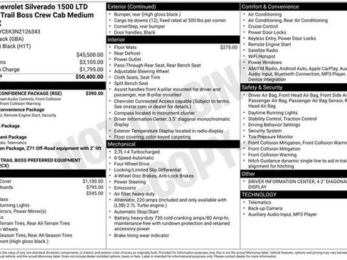 Used 2022 Chevrolet Silverado 1500 Custom Trail Boss w/ Safety Confidence Package AWD/4WD image 24