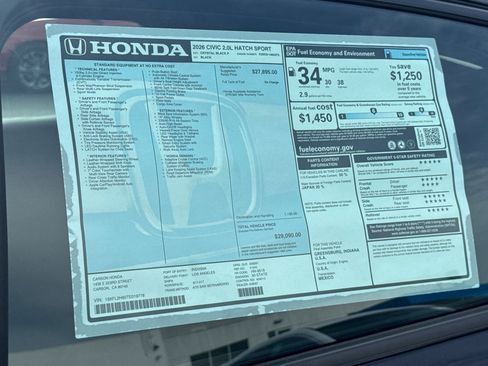 New 2026 Honda Civic Sport image 32