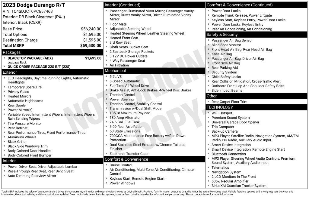 Used 2023 Dodge Durango R/T w/ Blacktop Package AWD/4WD image 12
