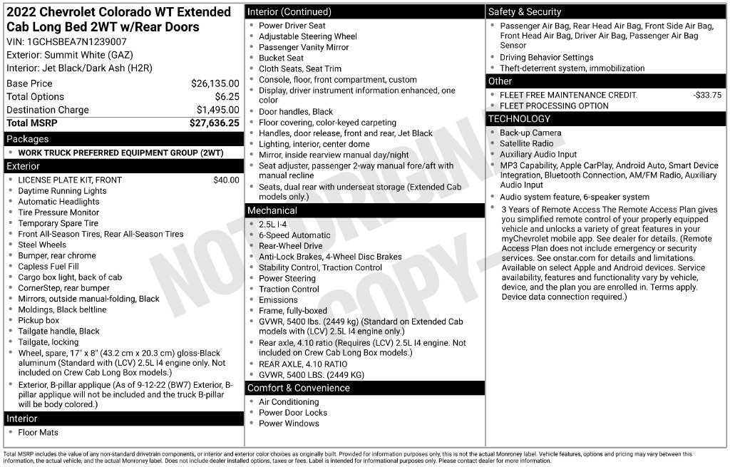 Used 2022 Chevrolet Colorado W/T RWD image 3