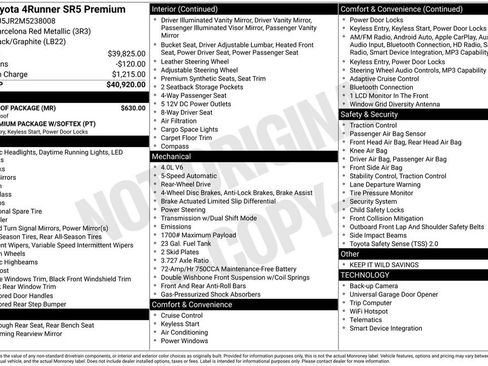 Used 2021 Toyota 4Runner SR5 Premium w/ Moonroof Package RWD image 8