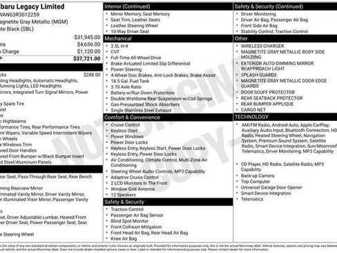 Certified 2024 Subaru Legacy Limited AWD/4WD image 35