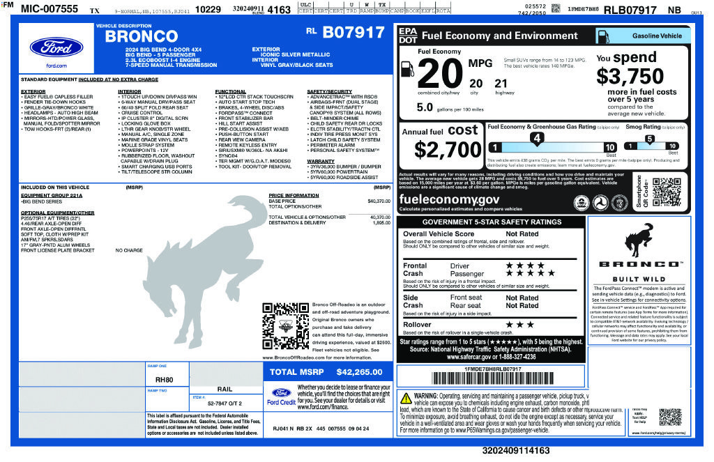 Certified 2024 Ford Bronco Big Bend AWD/4WD image 6