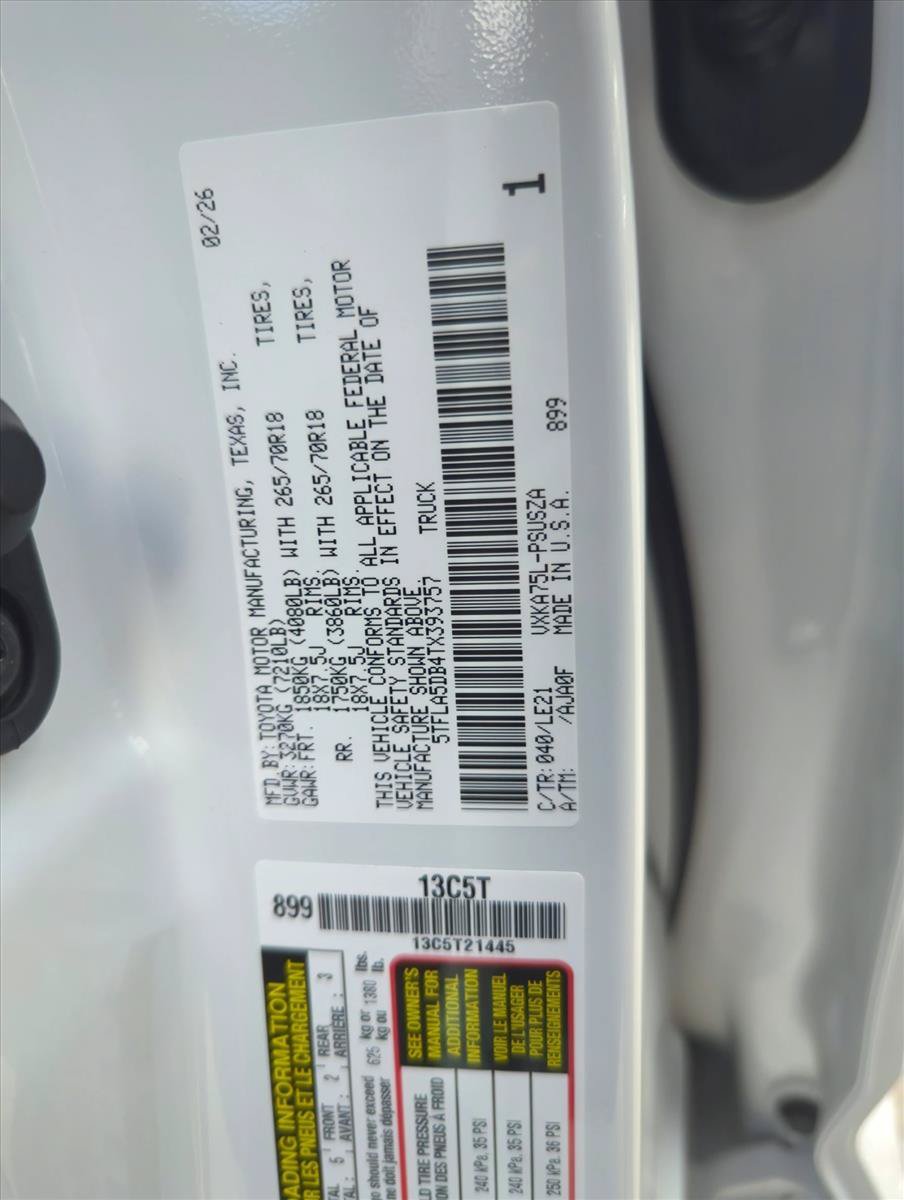 Certified 2026 Toyota Tundra SR5 w/ SR5 Premium Package AWD/4WD image 24