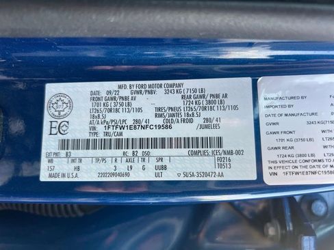 Used 2022 Ford F150 Lariat w/ Equipment Group 502A High image 18