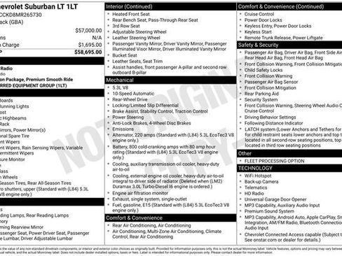 Used 2021 Chevrolet Suburban LT RWD image 37