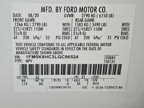 Used 2020 Ford Explorer Platinum w/ Premium Technology Package image 37