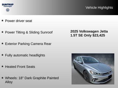 Used 2025 Volkswagen Jetta SE w/ Sunroof Package FWD image 16