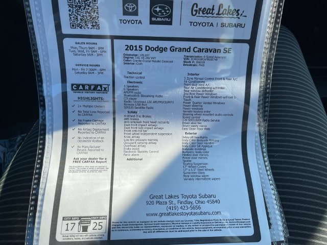 Used 2015 Dodge Grand Caravan SE w/ Quick Order Package 29E SE FWD image 27