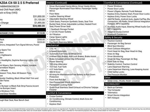 Used 2025 MAZDA CX-50 AWD 2.5 S w/ Cargo Package image 2
