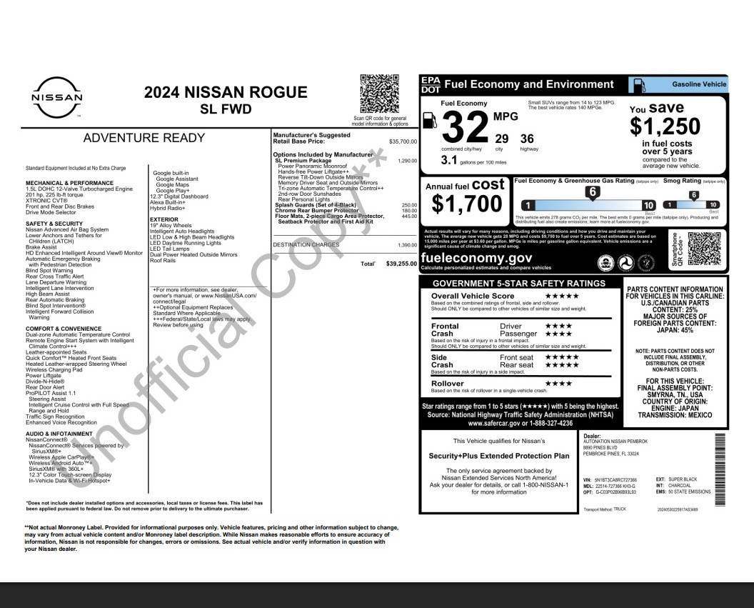 Used 2024 Nissan Rogue SL w/ SL Premium Package FWD image 15