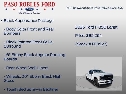 New 2026 Ford F350 Lariat w/ Black Appearance Package AWD/4WD image 6